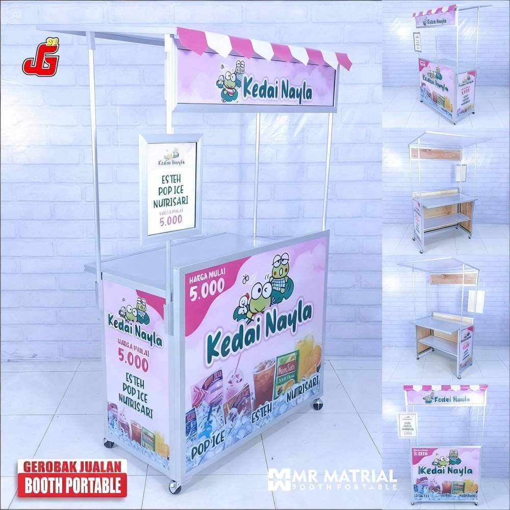 Booth Portable Juragan Gerobak 21 Jumbo Meja Lipat Jualan