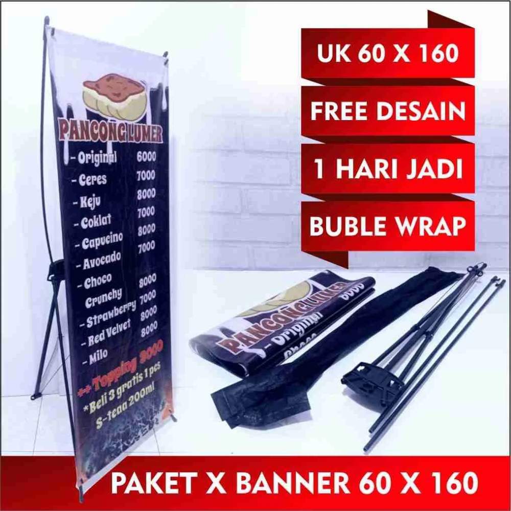 RANGKA X BANNER 60 X 160 CM FREE DESAIN